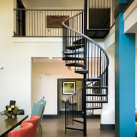 Escalier en colimaçon en acier au carbone avec accessoires complets pour résidence intérieure