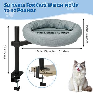 Großhandel Haustier Hängematte Bett Cama Para Gatos Einfach zu justieren und zu montieren Katze Schreibtisch Nest Katze Schreibtisch Bett 360 rotierende Katze Bett für Schreibtisch - Product Image 2