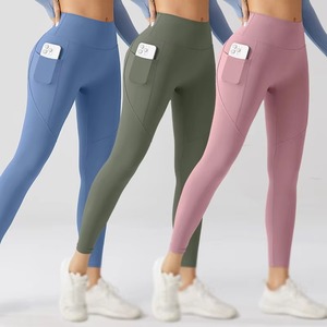Wholesale Women Yoga <b>Leggings</b> <b>with</b> <b>Pockets</b> High Waist Breathable Fitness Pants Custom Logo Gym Tights - Product Image 5
