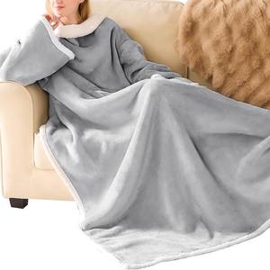 Couverture portable surdimensionnée rose, sweat-shirt chaud pour couple, couverture géante en flanelle super longue pour regarder la télévision - Product Image 5