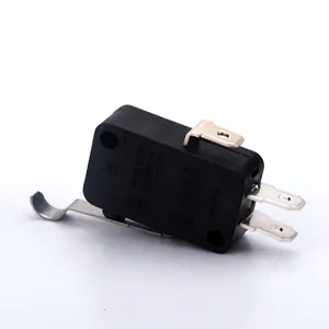 Miniatur listrik mikro hitam dengan saklar tuas saklar kunci 250V sakelar batas mikro