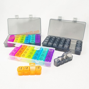 Nuevo diseño Venta caliente Precio barato 28 Estuches Organizador de pastillas de plástico semanal 28 Compartimentos Pastillero de <span class=keywords><strong>7</strong></span> días - Product Image 3