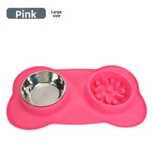 Stainless Steel Double Pet Bowl With Silicone Base Anti Overflow Anti Spill Non Slip <b>Feeder</b> for Medium Large Dog <b>Cat</b> - Product Image 6