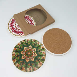 High Quality Customized Sublimation Ceramic Coasters Professional Factory Manufacturer Cork Base Souvenir Gifts Drinks Absorbent