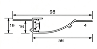 Profilé LED linéaire pour mur, coin, plafond, 98*19 mm, anodisé, pour plâtre, cloison sèche, profilé en alliage d'aluminium