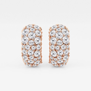 ต่างหูแบบห่วงประดับเพชรทรงกลม 2 กะรัต สำหรับผู้หญิง ดีไซน์หรูหรา ประกายระยิบระยับ เครื่องประดับชั้นดี สไตล์มินิมอล ของขวัญสุดหรู - Product Image 1