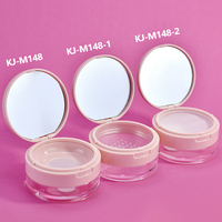Pot vide pour poudre libre de maquillage 10g 20g avec emplacement pour houppette, contenant rotatif pour poudre libre avec miroir et tamis en maille