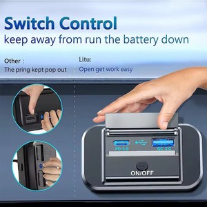 Kép Type-C USB Port 18W QC3.0 30W pd3.0 xe sạc ổ cắm nhà máy nhanh chóng sạc <span class=keywords><strong>12V</strong></span> 24V xe buýt Bảng điều chỉnh núi 3.1A công nghiệp AUX - Product Image 4