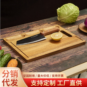Bamboo Cutting Board 45x30x3.5cm Square With Juice Sink Kitchen Chopping <b>Block</b> - Product Image 3