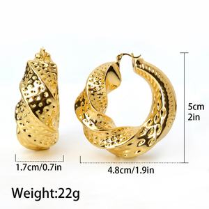 Aretes de Aro Chapados en Oro de 18k de Alta Calidad con Estilo Hiphop Africano para Mujer - Product Image 6