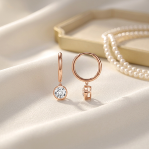 2 Ct Lab Grown Diamond Drop <b>Hoop</b> <b>Earrings</b> 925 Sterling <b>Silver</b> & 14K <b>Solid</b> Gold OEM ODM Wholesale Supplier - Product Image 6