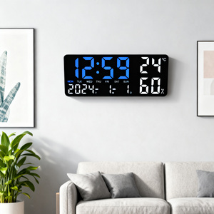 Jam Dinding <span class=keywords><strong>Digital</strong></span> Terlaris dengan Termometer Nirkabel, Menampilkan Tanggal/Minggu/Tahun, Suhu dan Kelembapan untuk Rumah dan Kantor - Product Image 3