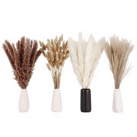 Bouquet de fleurs séchées d'herbe de la pampa et de queue de lapin, 100 pièces, pour décoration de mariage, de table, de Noël et de remise de diplôme - Style bohème