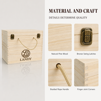 Boîte à vin en bois portable pour 6 bouteilles avec logo personnalisé professionnel, pour emballages de cadeaux de vin de luxe