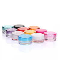 Pot à crème en plastique PP transparent 3g 5g, mini-récipient cosmétique transparent avec couvercles à vis, impression sérigraphique, en stock