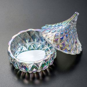 Promotional Price Clear <b>Glass</b> Candy Jar Gift <b>Box</b> Flip Top <b>Glass</b> Lids 80ml Capacity Modern Design Customizable Food Container - Product Image 2