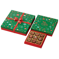2024 chaud noël réutilisable chocolat boîte-cadeau brillant mat stratification gaufrage ciel terre couverture forme fait carton ondulé