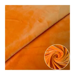 قماش قطيفة برتقالي مطاطي 280gsm قماش قطيفة ناعم للغاية للعب اللينة