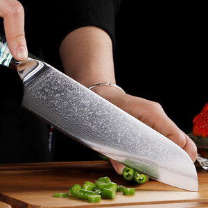 Personalizado al por mayor EDC Damasco Acero inoxidable cuchillo profesional <span class=keywords><strong>sanrenmu</strong></span> cuchillo de cocina Chef - Product Image 5