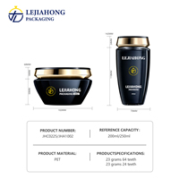 Envase Cosmético de Lujo de PET de 200/250 ml para Acondicionador de Cabello, Impresión a Color Personalizada, Tapa Abatible, Forma Cilíndrica, Acabado Dorado