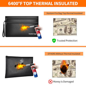 6400 ℉   Sacs à monnaie ignifuges avec double fermeture éclair, pochette ignifuge pour argent liquide avec compartiments pour passeports, bijoux et billets - Product Image 3