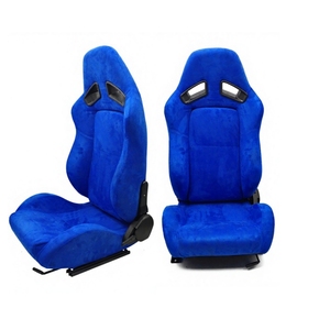 Sièges baquet de course universels en suède bleu pour voiture, fabrication chinoise, à prix abordable, avec rails à double verrouillage, vente chaude - Product Image 4