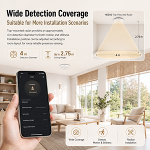 <span class=keywords><strong>Détecteur</strong></span> <span class=keywords><strong>de</strong></span> présence <span class=keywords><strong>humaine</strong></span> Zigbee, capteur radar, moniteur <span class=keywords><strong>de</strong></span> contrôle par application pour maison intelligente, montage au plafond - Product Image 3