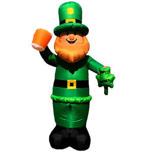 Decoración Inflable Gigante de 8 Pies con LED, Resistente al Agua IP44, para el Día de San Patricio, con Diseño de Leprechaun, Cerveza y Trébol, para Jardín, Fiesta Irlandesa - Product Image 1