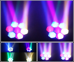 Luz Profesional para Escenario, 7 Piezas, 60W RGBW 4 en 1, Cabezal Móvil con Zoom, Efecto Wash Bee Eye, para DJ, Espectáculos, Discotecas - Product Image 5