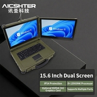 Portátil Industrial Resistente de 15.6 Pulgadas con Pantalla Dual, I9, Puertos Ethernet Duales, Puertos Seriales, Resistente al Agua IP65 y a Impactos