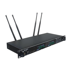 ميكروفون لاسلكي ثنائي القناة للأداء والخطابة، ميكروفون ديناميكي متعدد الاتجاهات، ميكروفون معدني بتنوع حقيقي - Product Image 4