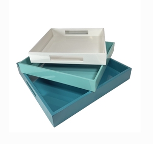 Premium Glossy Lacquer Serving Tray, Modern Wooden Ottoman Coffee Table Tray for <b>Decorative</b> Organizers - Product Image 3