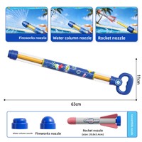 Lanceur de fusées à eau Grechi 3-en-1 en plastique, pistolet à eau avec 3 buses (fusée/colonne d'eau/feux d'artifice), jouet aquatique d'été pour l'extérieur