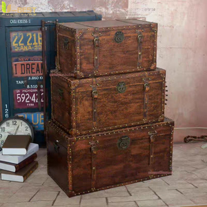 Meubles de salon, de pub, de club, de studio, de style vintage industriel rétro, de qualité supérieure, avec coffre à cigares vintage, table basse - Product Image 2