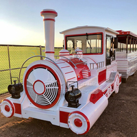 Train de parc d'attractions extérieur de haute qualité, train sans rails attrayant pour passagers, train touristique électrique diesel en vente