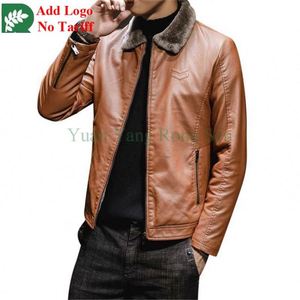 Spring and Autumn Suede Jacket Men's American Retro Motorcycle Suit Advanced Gradient <strong>Sfumato</strong> Aviator Leather Jacket - Product Image 3