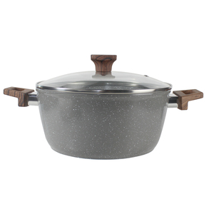 Bán buôn OEM Bếp cảm ứng giả mạo nhôm đồ dùng nhà bếp tốt nhất Chảo không dính Cookware sets với tay cầm bằng gỗ - Product Image 2