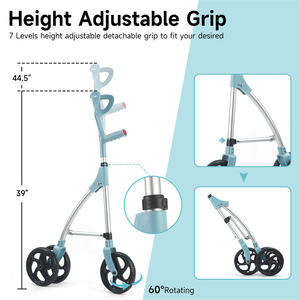 Déambulateur MSMT en aluminium à 3 <span class=keywords><strong>roues</strong></span>, canne pliable, déambulateur léger pour voyageurs, déambulateur étroit pour petits espaces - Product Image 2