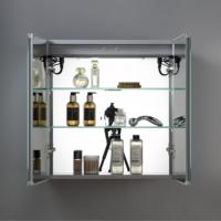 Gabinete de Medicamentos Rectangular Todo en Uno de Aluminio y Vidrio con Pantalla Táctil, Espejo Inteligente con Bluetooth, Antivaho, Clasificación IP54, Montado en la Pared