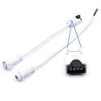 Câble étanche en cuivre pur PVC M12-2 Core RGB4P anti-déchirure mâle/femelle, faisceau de câbles 0,3 mm², joint de prise, éclairage extérieur