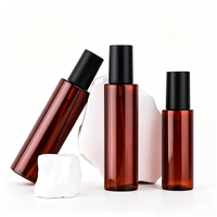 Bouteilles pulvérisatrices vides en PET ambré 100ml 120ml 150ml 200ml avec pompe à lotion à pression, flacons en plastique marron, vente en gros