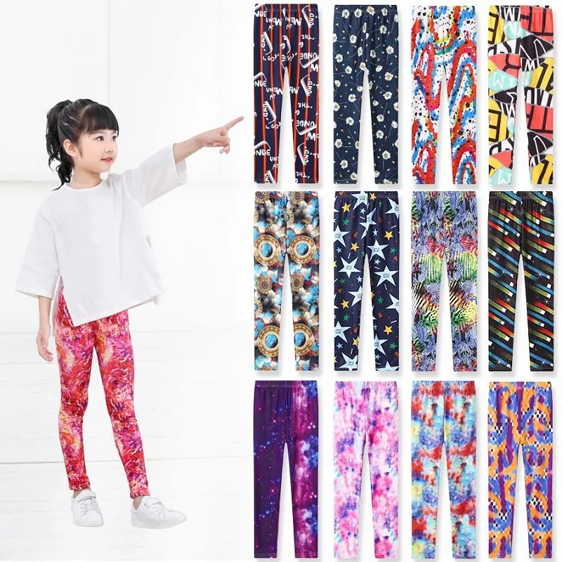 Leggings souples M180 23 couleurs pour filles vêtements pour filles pantalon crayon en coton pantalon pour enfants leggings skinny à fleurs imprimées pour enfants