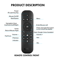 G60S PRO Voice Air Mouse 2.4G sans fil + BT5.0 pour Android TV Box PC télécommande rétro-éclairage Mini clavier avec pavé tactile