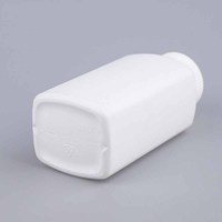Flacon carré en plastique HDPE de 250 ml, bouchon à visser résistant aux enfants, revêtement UV et impression sérigraphiée, pot d'échantillon médical