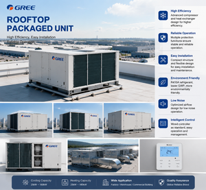 Pompe à chaleur monobloc de toit Gree 3-30 tonnes 220V/380V/460V R410A – Climatiseur commercial de toit pour centres commerciaux, hôtels et supermarchés - Product Image 2
