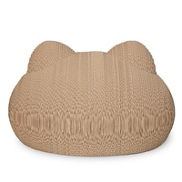 Griffoir à griffes en carton en forme de chat 2-en-1, lit et grotte pour chat, mobilier de griffage et de repos