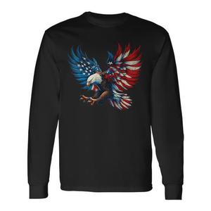 Camiseta patriótica de manga larga con bandera americana y águila calva, 4 de julio, Estados Unidos - Product Image 1