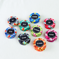 Jetons de poker en céramique personnalisés avec logo, design original, nouveau style, diamètre 39 mm, accessoire de jeu de haute qualité