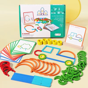 Rompecabezas de palitos y anillos de madera, juego de inteligencia, juguetes educativos tempranos, regalos DIY - Product Image 1