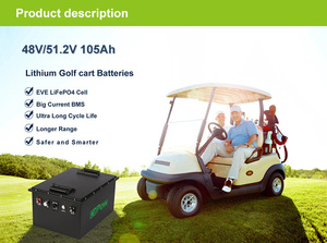 36V 48V 72V 100 AH 200AH Ciclo profundo con BMS avanzado para EZGO/Club Car/<span class=keywords><strong>Yamaha</strong></span> Carts Batería de carrito de golf potente y confiable - Product Image 4